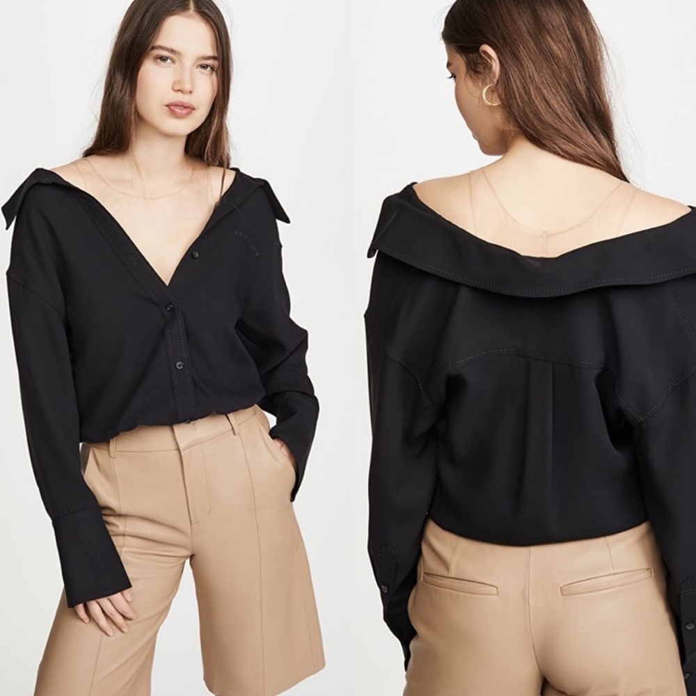 Alexander Wang falling off the shoulder top